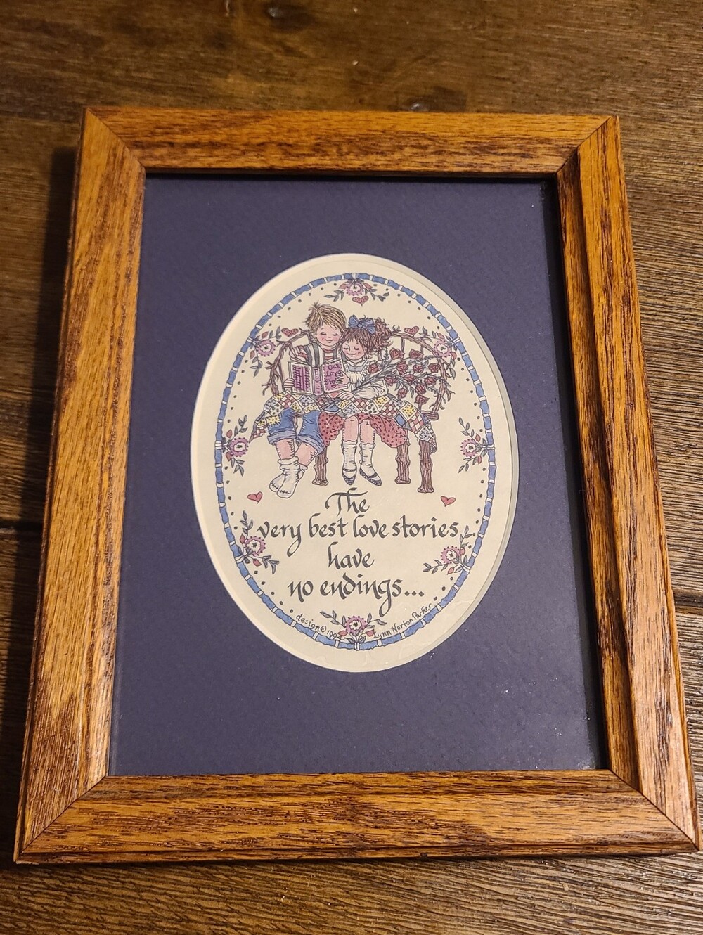Vintage 1994 Lynn Norton Parker Creative Calligraphy Framed Print "Best Love...
